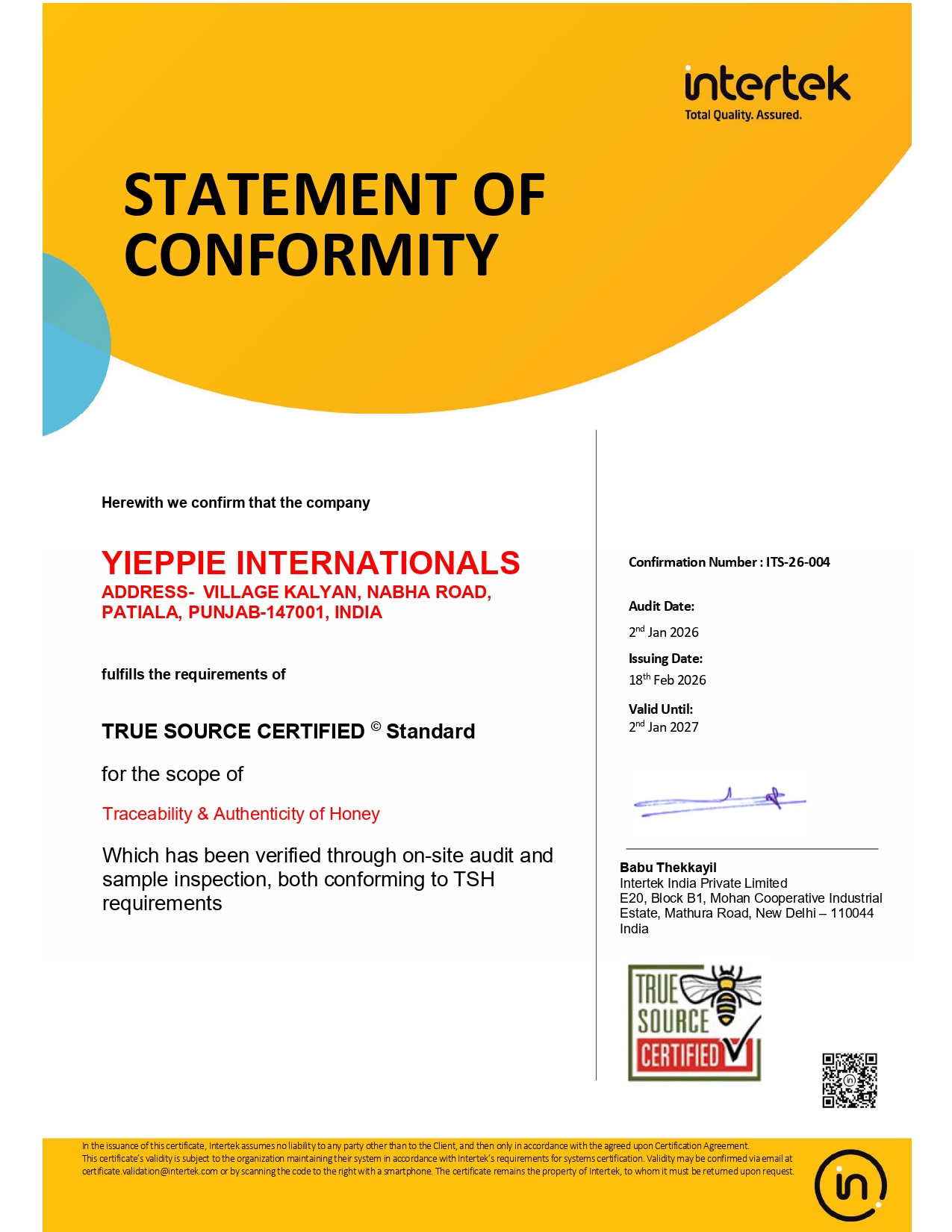 True Source Certified